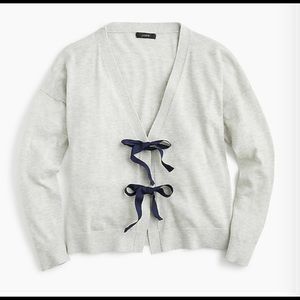 Bow-front cardigan sweater